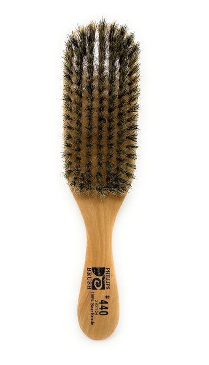 Phillips Brush 440 The Wave Hair Brush 7-Row Pure Soft Bristle Wood Handle.