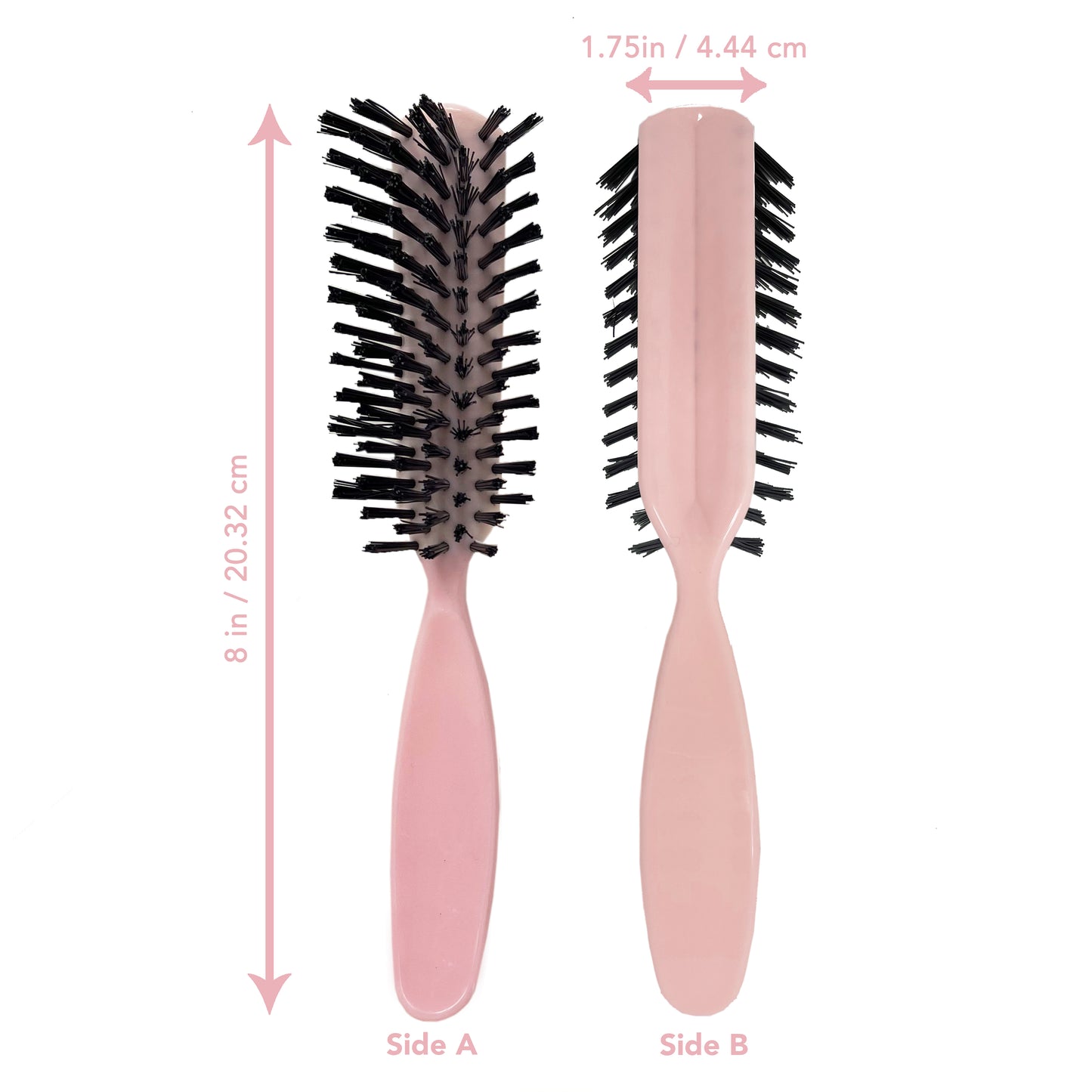 Styling Gear 7-Row Hair Brush with Nylon Bristles - 2 Pack