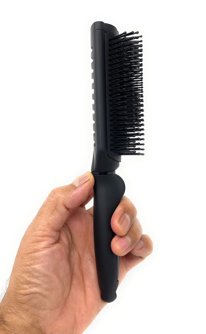 Scalpmaster Rubberized Base Hair Brush Styling For Curly Wavy Hair Black 1 Pc.