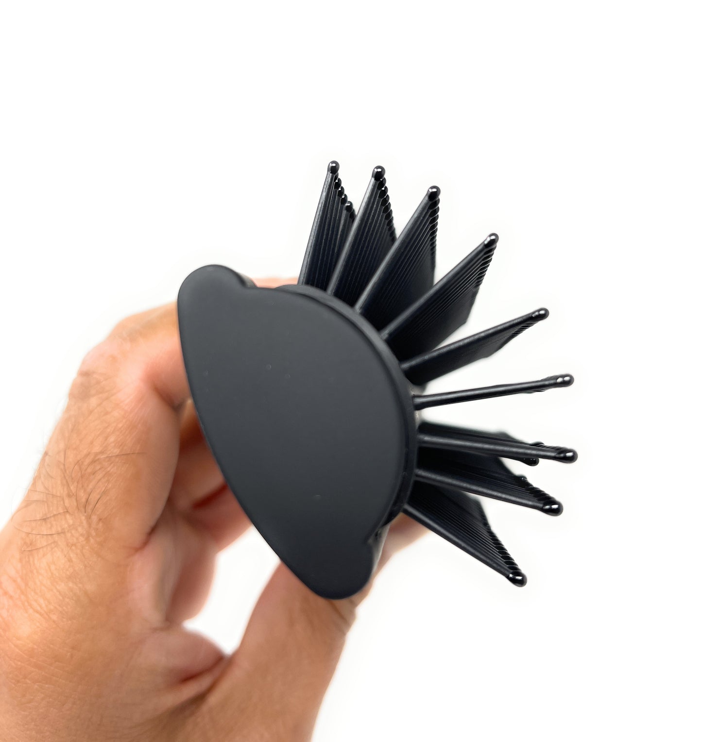 Scalpmaster Rubberized Base Hair Brush Styling For Curly Wavy Hair Black 1 Pc.