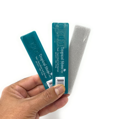 Tropical Shine Teal 100 Grit Antibacterial Nail Files Hard Shell & Soft Sponge 3 count