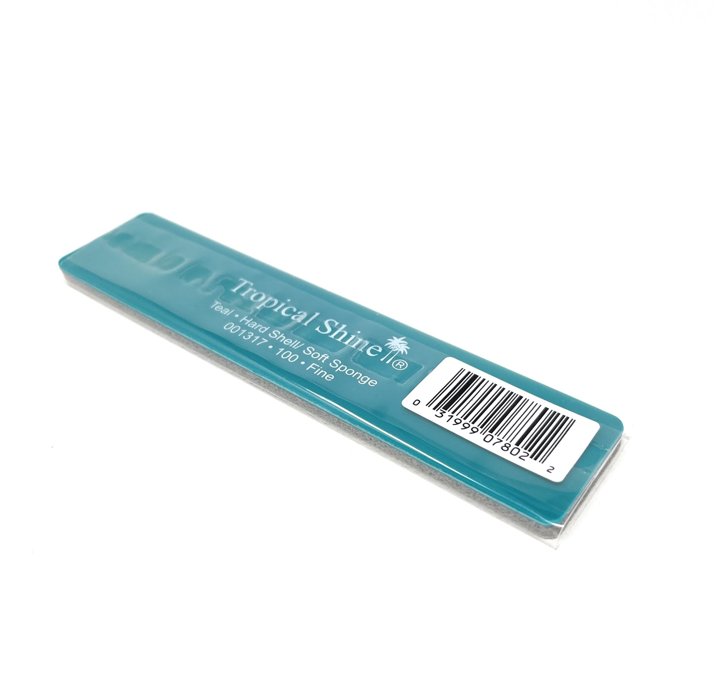 Tropical Shine Teal 100 Grit Antibacterial Nail Files Hard Shell & Soft Sponge 3 count