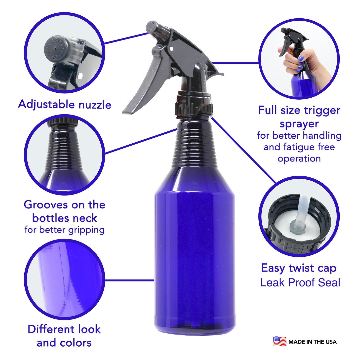 Allegro Combs Spray Bottle - Bottle for Water, Cleaning Solutions, Hair Cutting